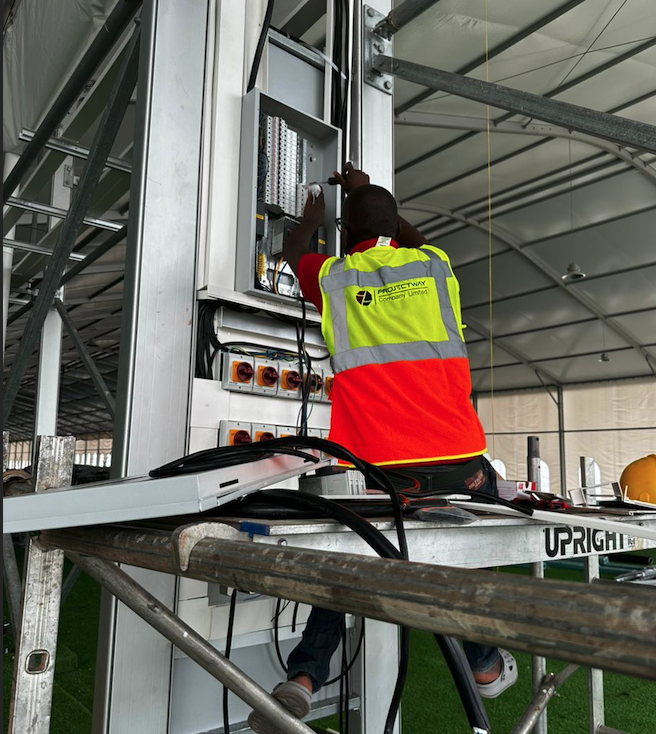 ProjectWay technician working on electrical panel